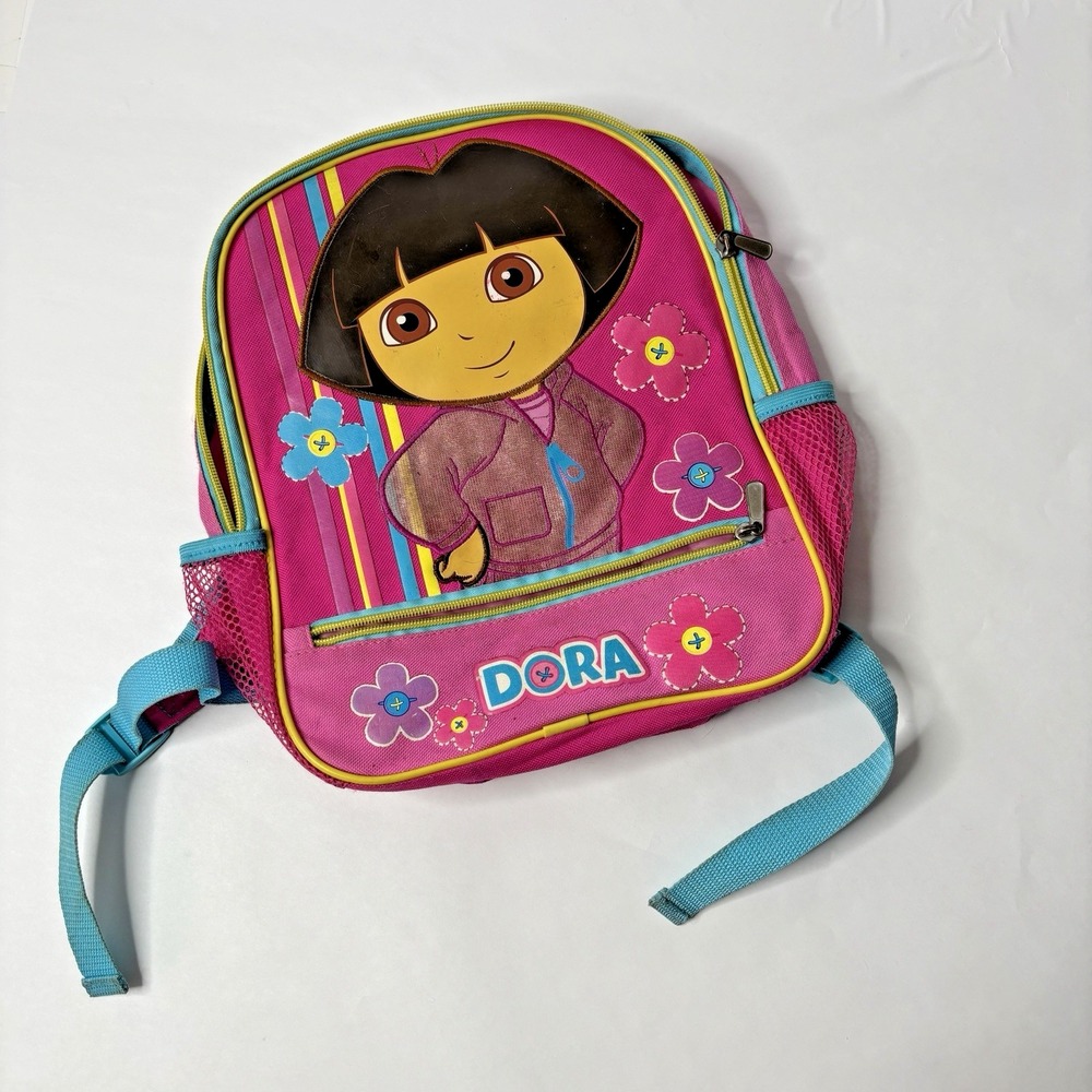 VTG 2010 Dora the Explorer Flowers Girls Backpack‎ Toddler Retro Nickelodeon SEE